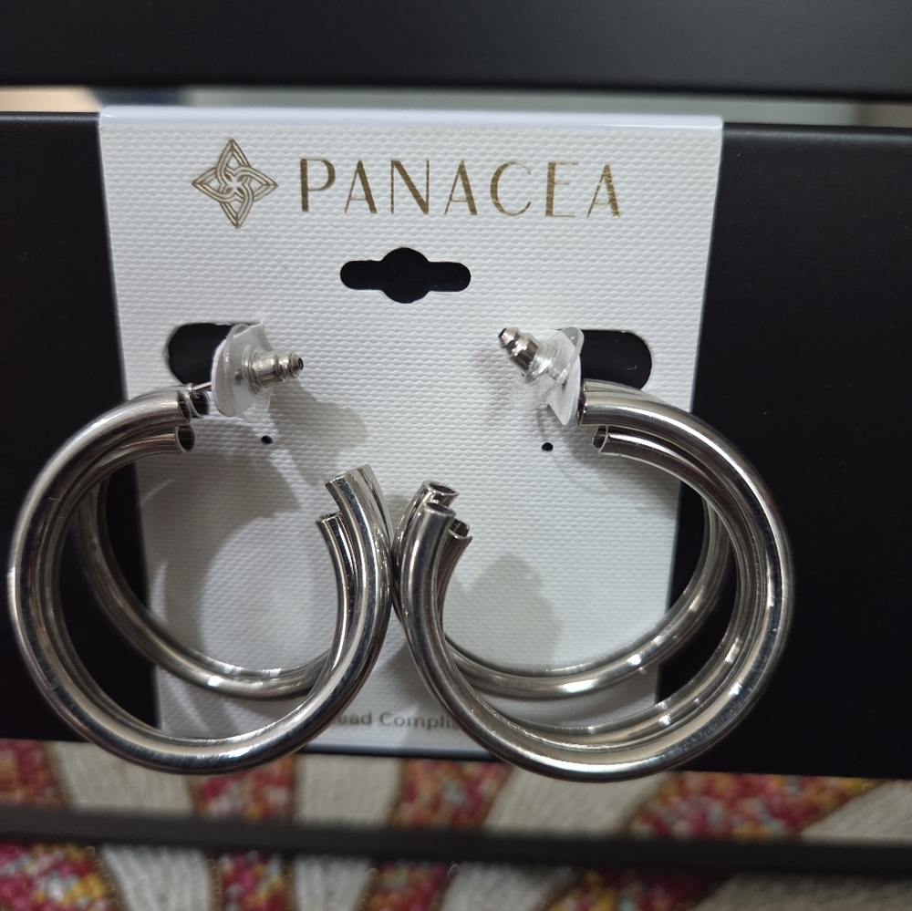 Panacea Cache Silver Hoop Earrings